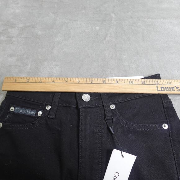 Calvin Klein Jeans Women's Original High Rise Skinny Black Denim- W25 Short - Picture 3 of 10